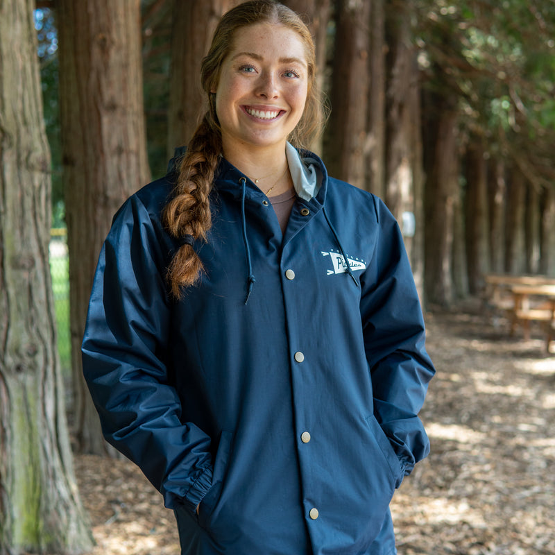 Pickles Pennant Navy Rain Jacket - Portland Pickles Baseball