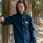 Pickles Pennant Navy Rain Jacket - Portland Pickles Baseball