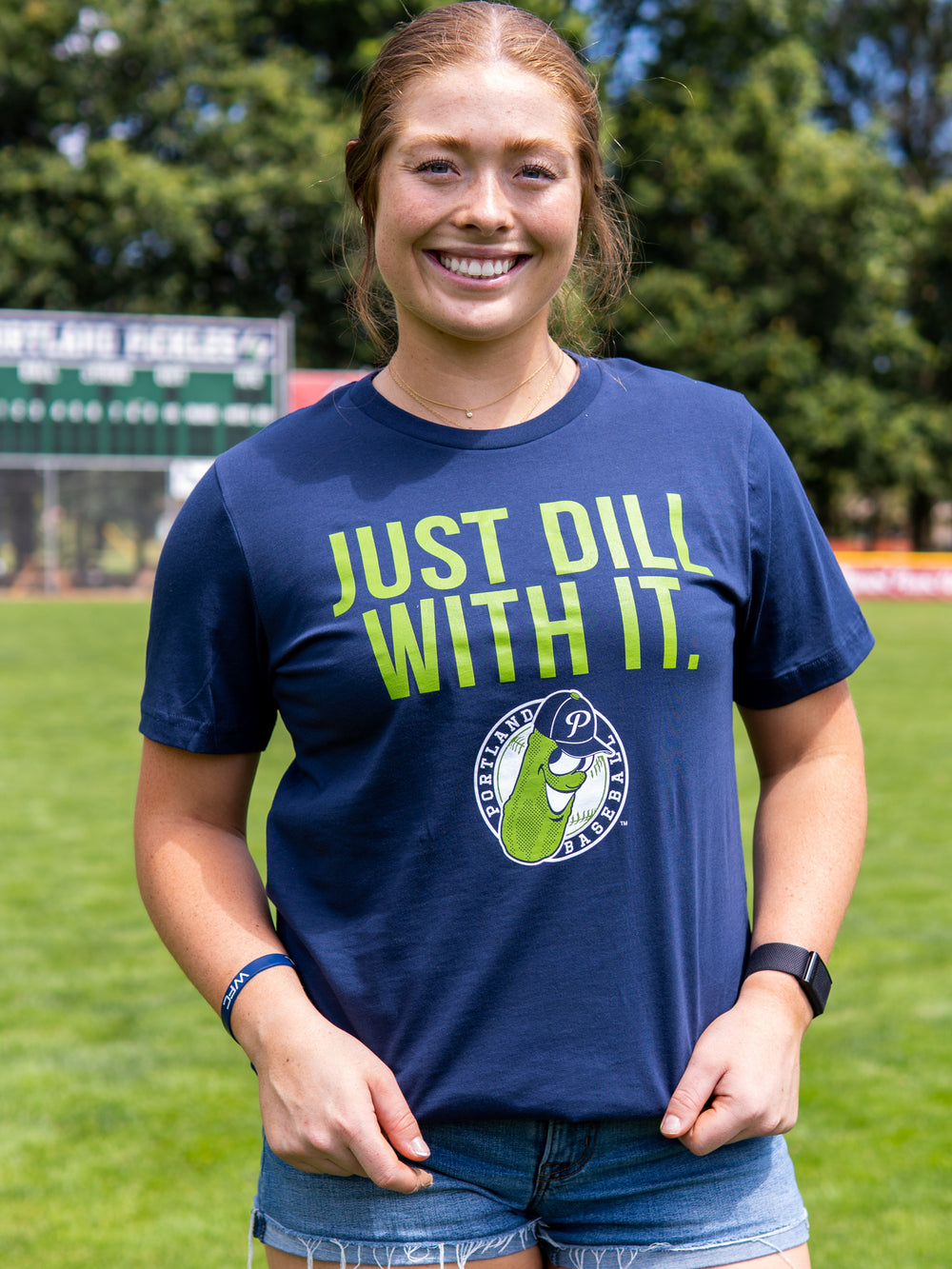 Just Dill With It Navy T-Shirt - Portland Pickles Baseball