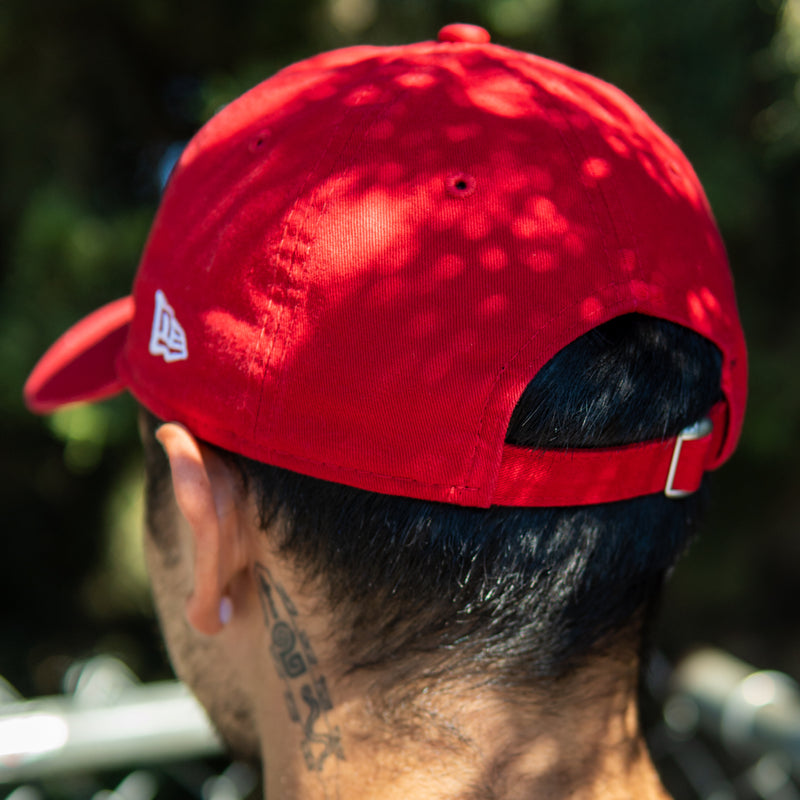 new era red baseball cap