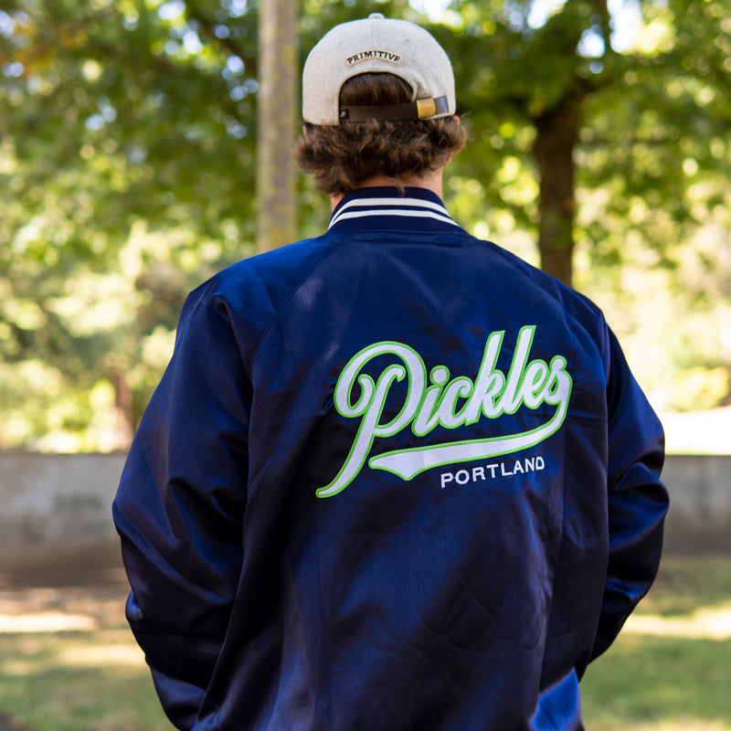 Official League Portland Pickles Satin Bomber Jacket - Portland Pickles Baseball