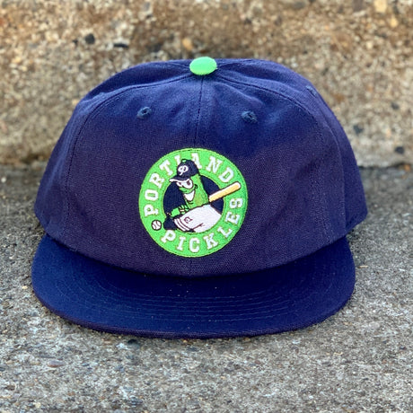 Official League Dillon At Bat Relaxed Leather Strapback - Portland Pickles Baseball