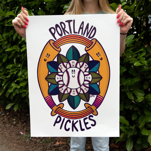 2023 February Artist Series Mandy Grotie Poster - Portland Pickles Baseball