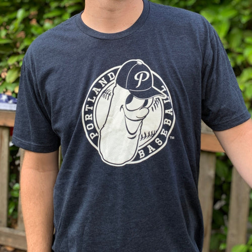 Dillon Badge Heather Blue T-Shirt - Portland Pickles Baseball