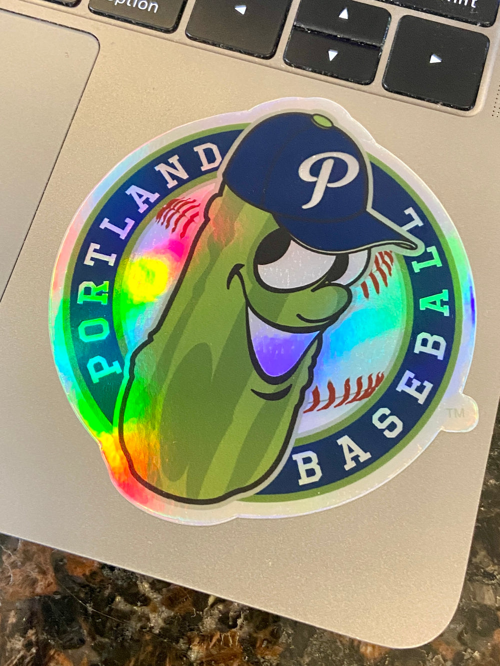 Portland Pickles Holographic Badge Sticker - Portland Pickles Baseball
