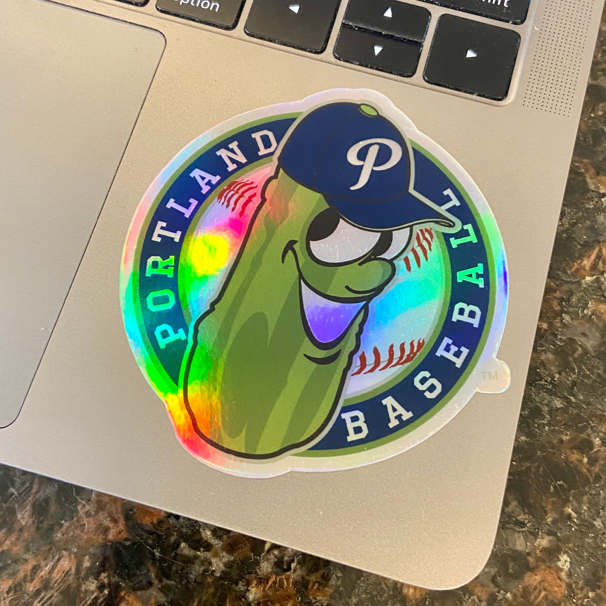 Portland Pickles Holographic Badge Sticker Portland Pickles Baseball
