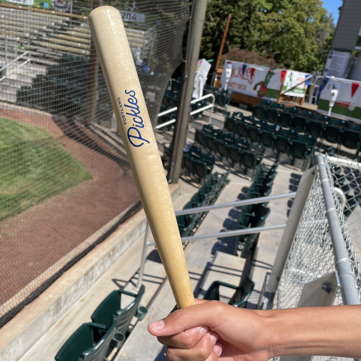 Pickles Mini Wood Bat - Portland Pickles Baseball