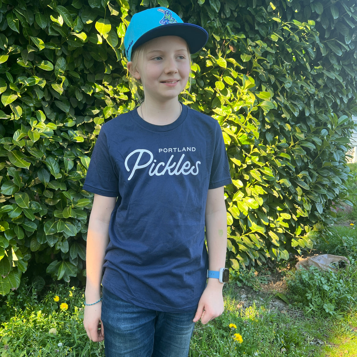 Youth Portland Pickles Script Navy T-Shirt - Portland Pickles Baseball