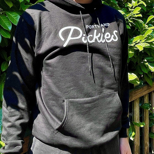 Pickles Script Champion Black Hoodie - Portland Pickles Baseball