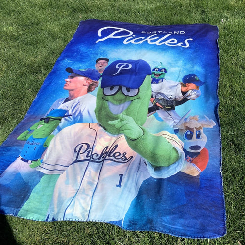 Portland Pickles Best Friends Collaboration Fleece Blanket - Portland Pickles Baseball