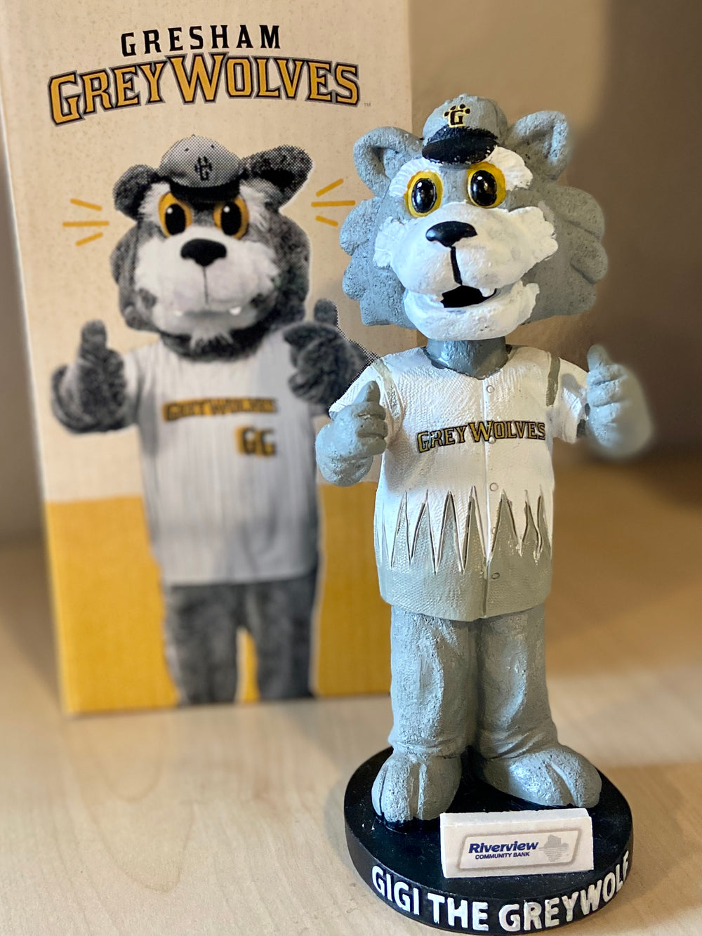 GiGi the GreyWolf Bobblehead - Portland Pickles Baseball