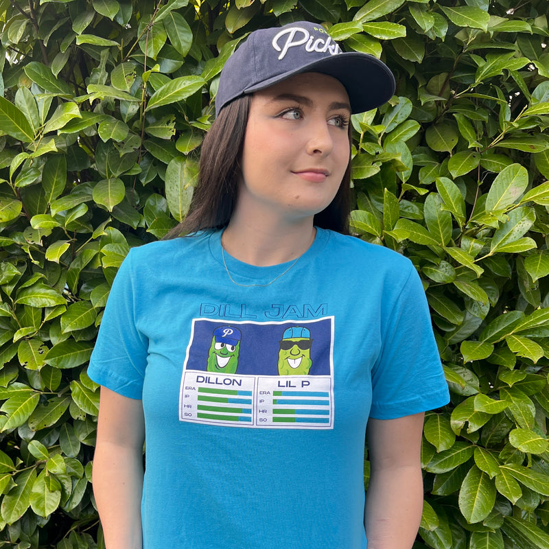 Dill Jam Aqua Blue T-Shirt - Portland Pickles Baseball