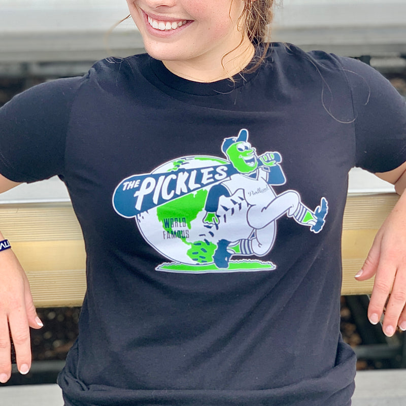 2022 Portland Pickles Black World Famous T-Shirt - Portland Pickles Baseball