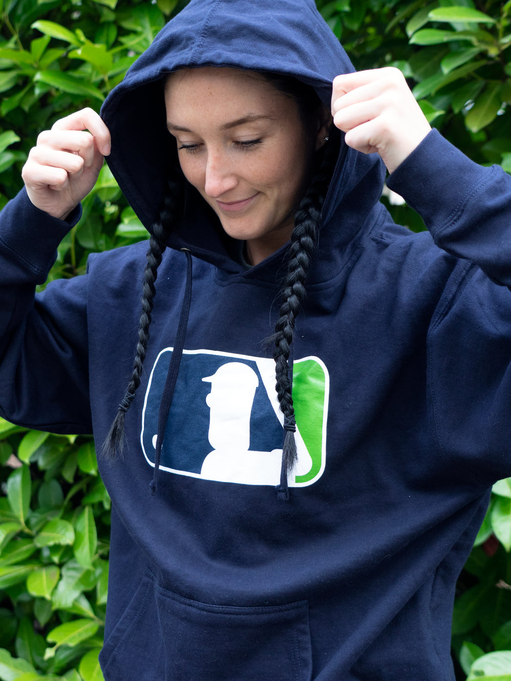 Major League Pickles Adult Navy Hoodie - Portland Pickles Baseball