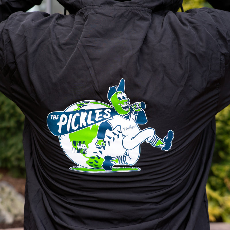 World Famous Pickles Black Windbreaker - Portland Pickles Baseball