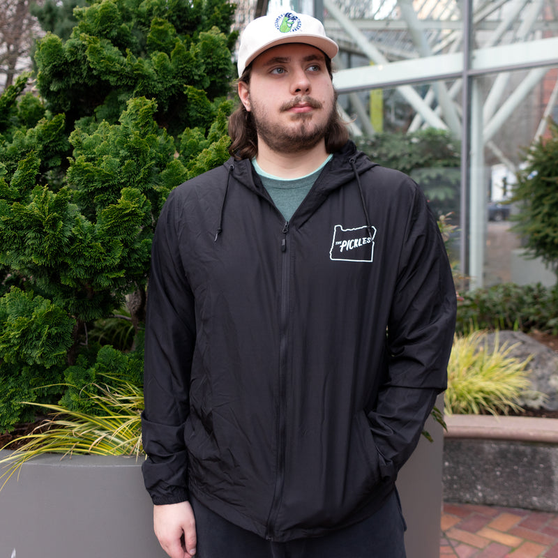 World Famous Pickles Black Windbreaker - Portland Pickles Baseball