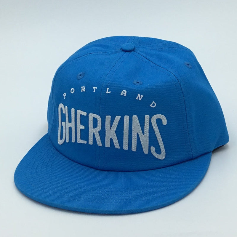 Official League Arched Gherkins Leather Strapback Hat - Portland Pickles Baseball