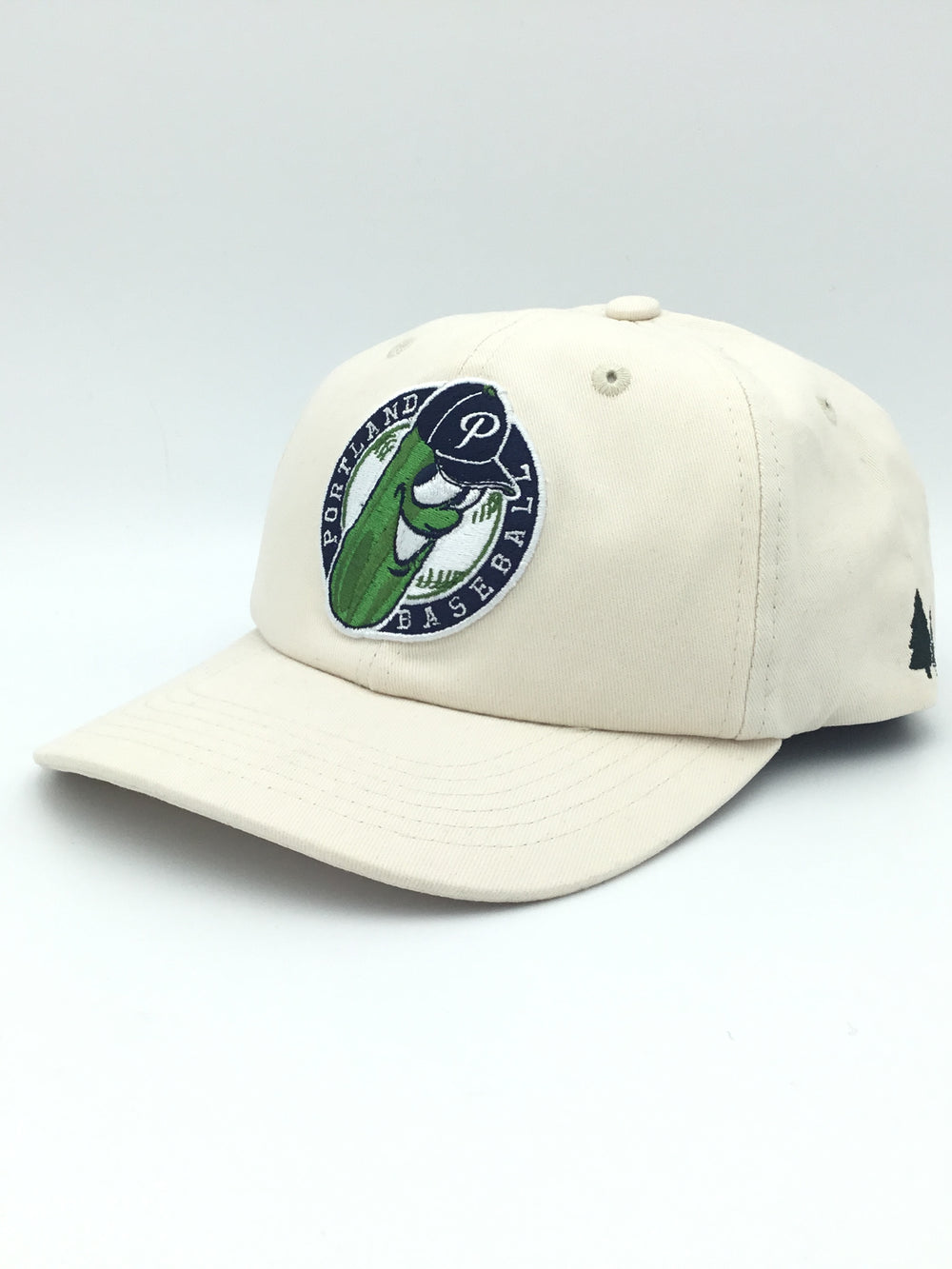 Official League Pickles Two Tone Badge Tan Dad Hat - Portland Pickles Baseball