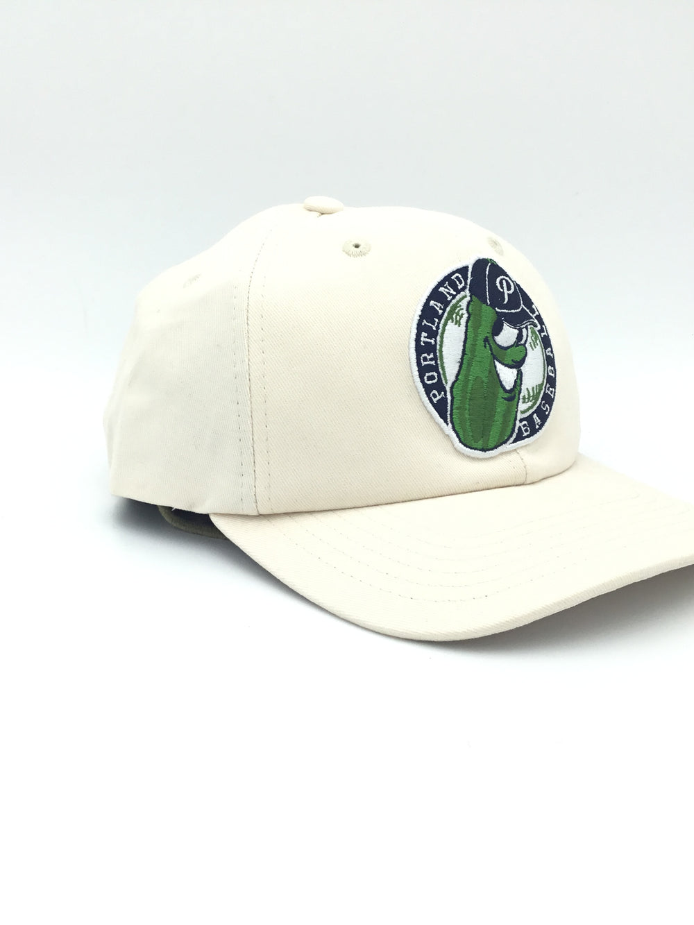 Official League Pickles Two Tone Badge Tan Dad Hat - Portland Pickles Baseball