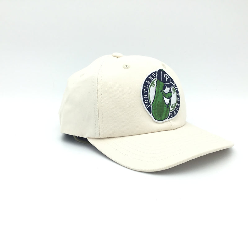 Official League Pickles Two Tone Badge Tan Dad Hat - Portland Pickles Baseball