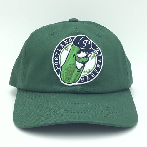 Official League Pickles Two Tone Badge Green Dad Hat - Portland Pickles Baseball