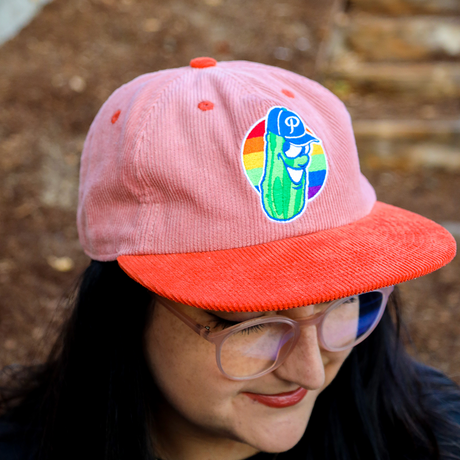 Official League Pickles Coral Pride Corduroy Hat - Portland Pickles Baseball